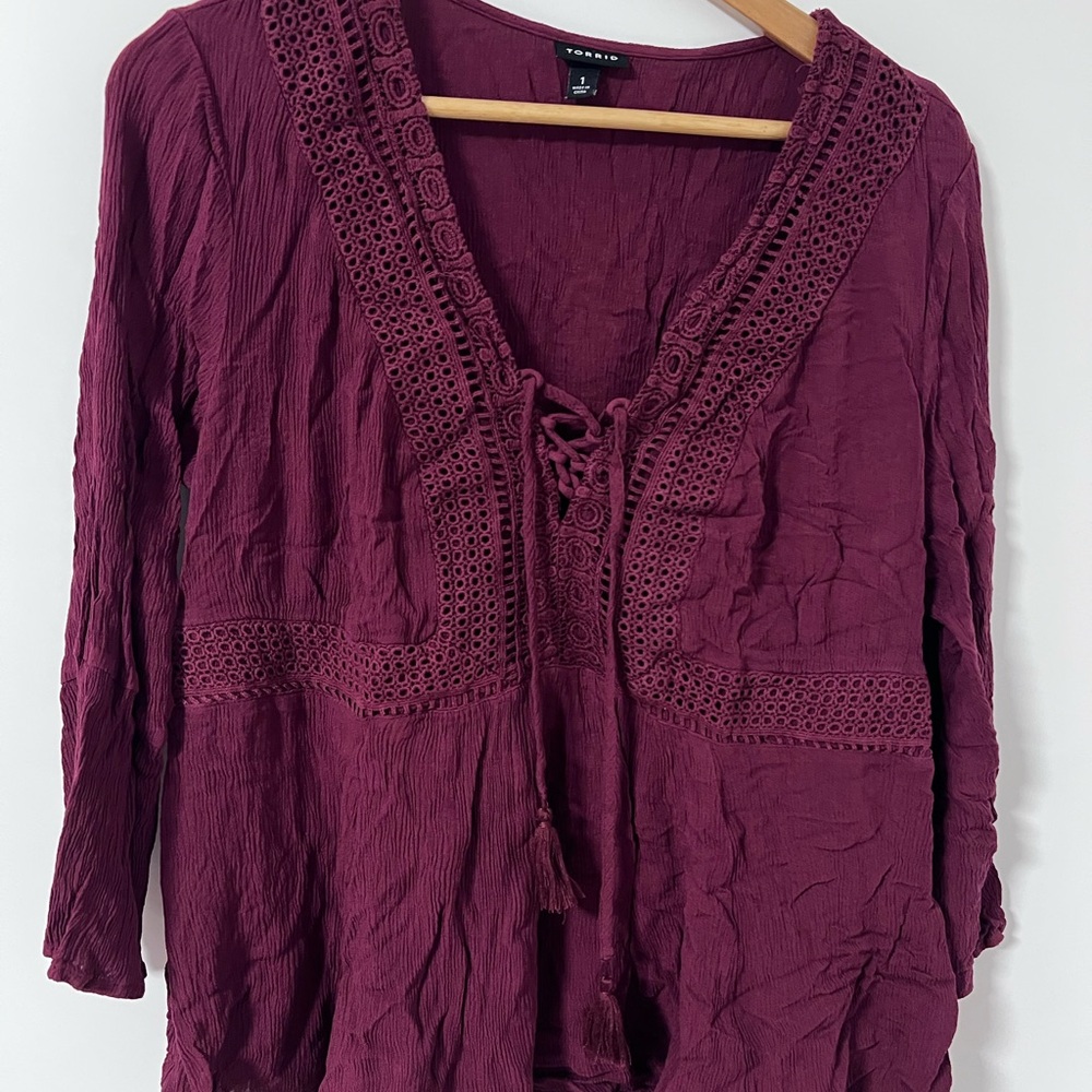 Torrid Burgundy Women's Top